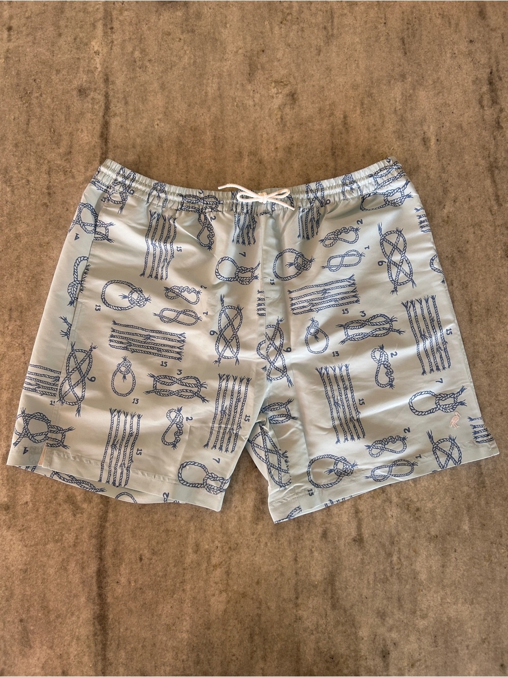 The Beaufort Bonnet Co. Men's Light Blue Yachts of Knots Swim Trunks Size XL
